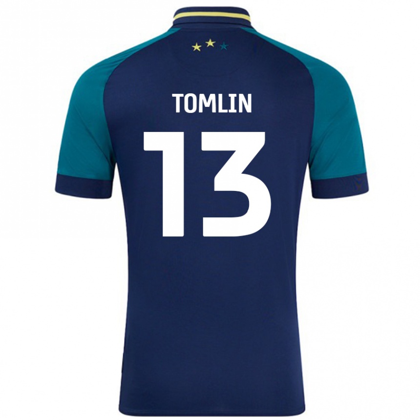 Kids Football Phoebe Tomlin #13 Navy Dark Green Away Jersey 2024/25 T-Shirt Australia