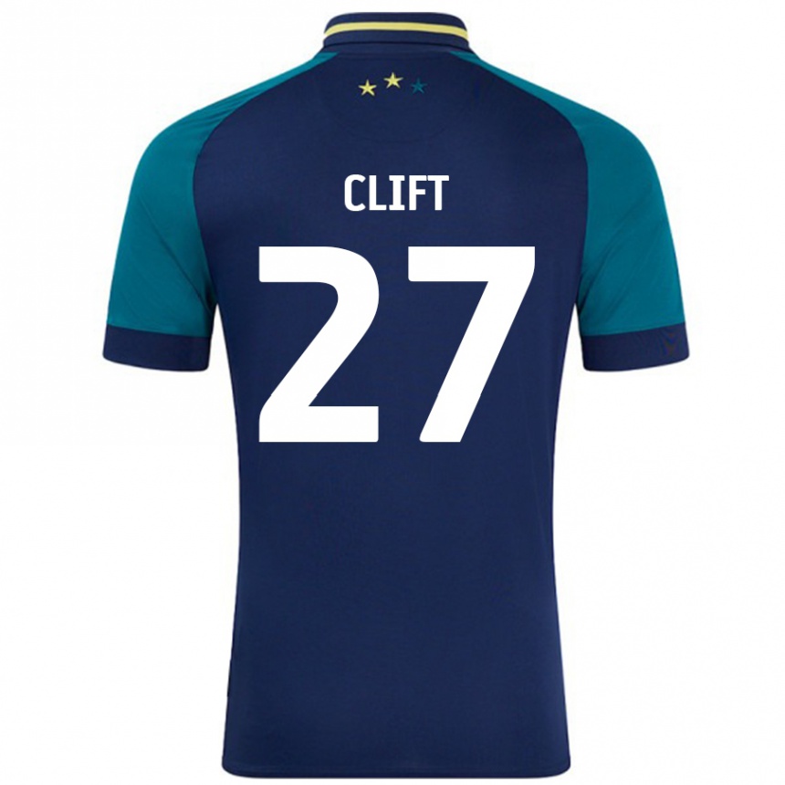 Kids Football Cassidy Clift #27 Navy Dark Green Away Jersey 2024/25 T-Shirt Australia