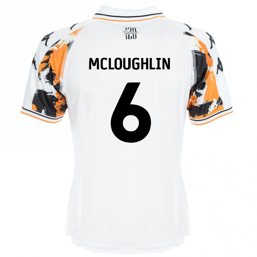 Kids Football Sean Mcloughlin #6 White Away Jersey 2024/25 T-Shirt Australia