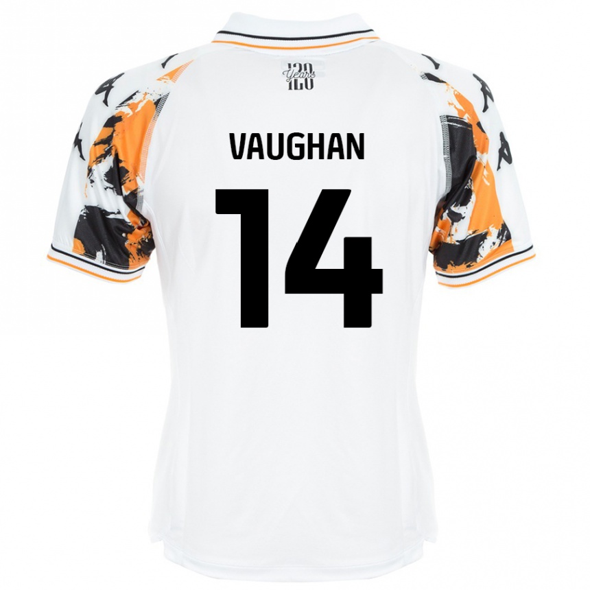 Kids Football Harry Vaughan #14 White Away Jersey 2024/25 T-Shirt Australia