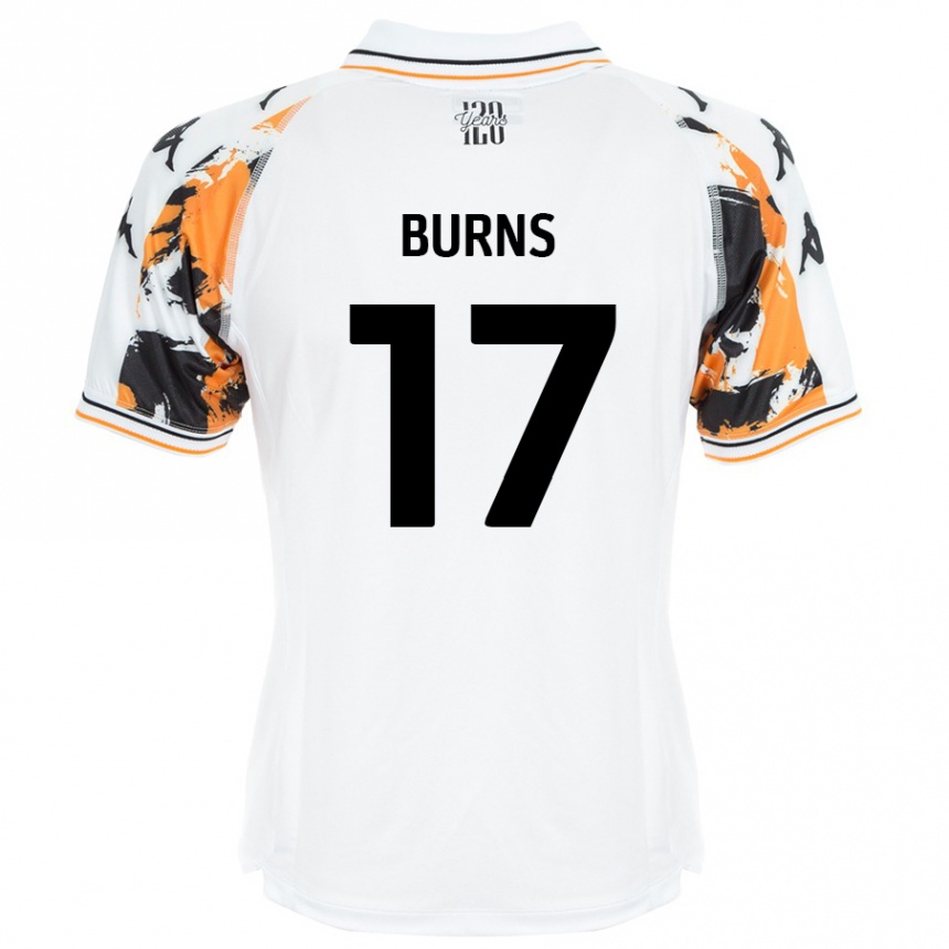 Kids Football Finley Burns #17 White Away Jersey 2024/25 T-Shirt Australia