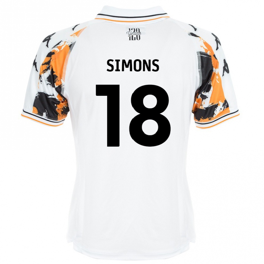 Kids Football Xavier Simons #18 White Away Jersey 2024/25 T-Shirt Australia