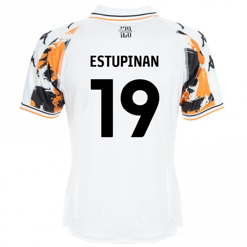 Kids Football Óscar Estupiñán #19 White Away Jersey 2024/25 T-Shirt Australia