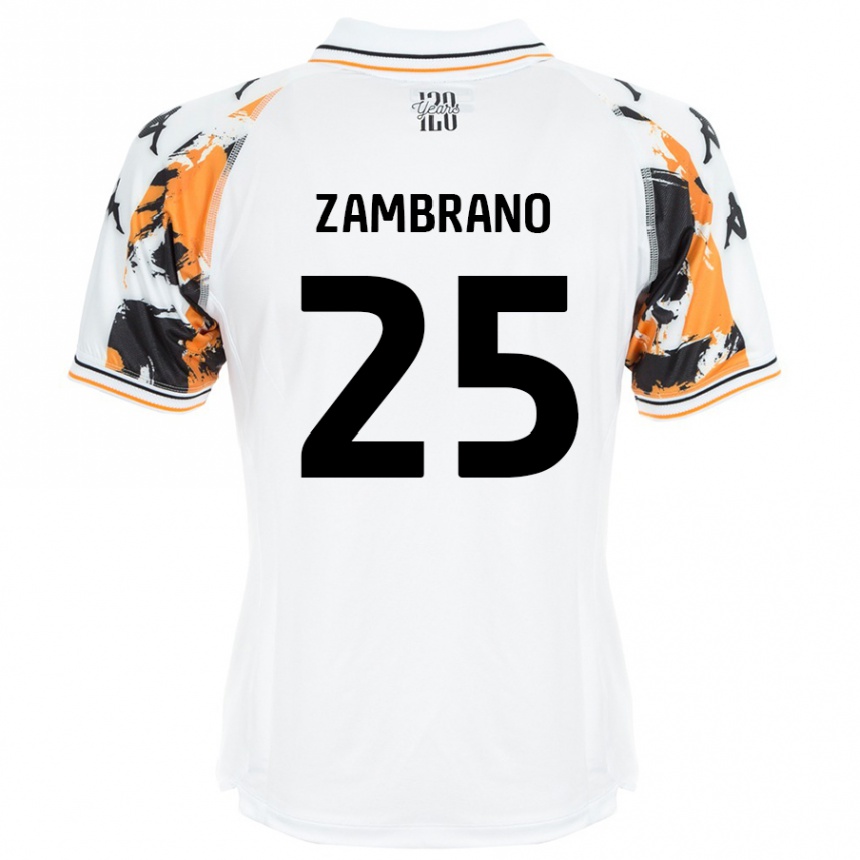 Kids Football Óscar Zambrano #25 White Away Jersey 2024/25 T-Shirt Australia