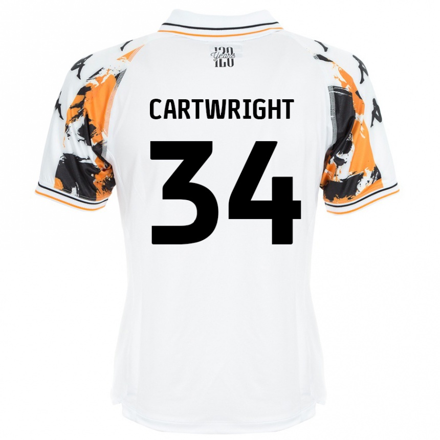 Kids Football Harvey Cartwright #34 White Away Jersey 2024/25 T-Shirt Australia