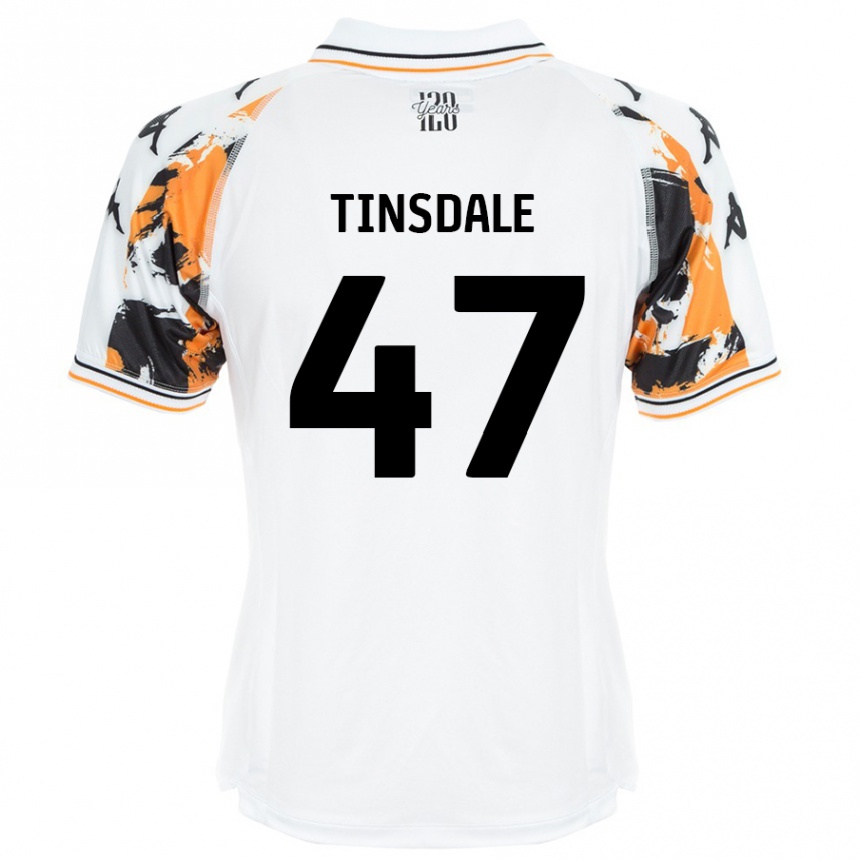 Kids Football Nathan Tinsdale #47 White Away Jersey 2024/25 T-Shirt Australia