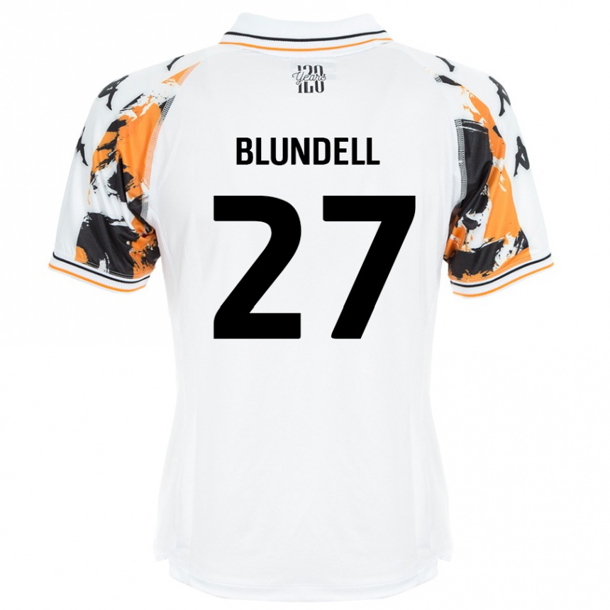 Kids Football Maddie Blundell #27 White Away Jersey 2024/25 T-Shirt Australia