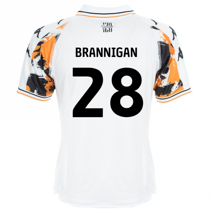 Kids Football Aoife Brannigan #28 White Away Jersey 2024/25 T-Shirt Australia