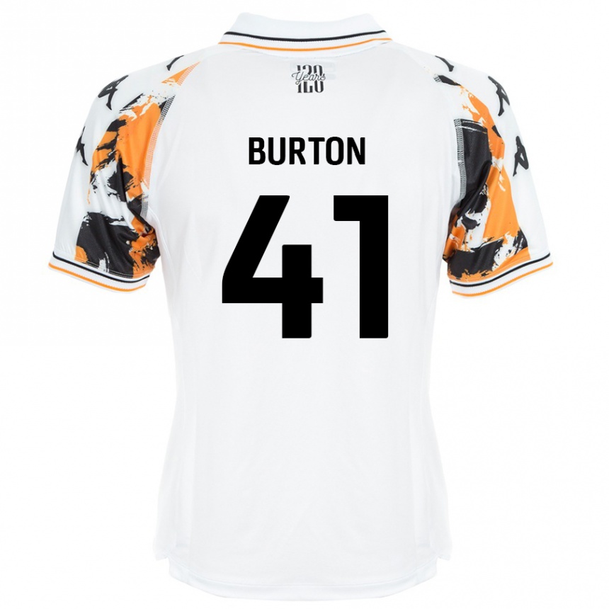 Kids Football Jess Burton #41 White Away Jersey 2024/25 T-Shirt Australia