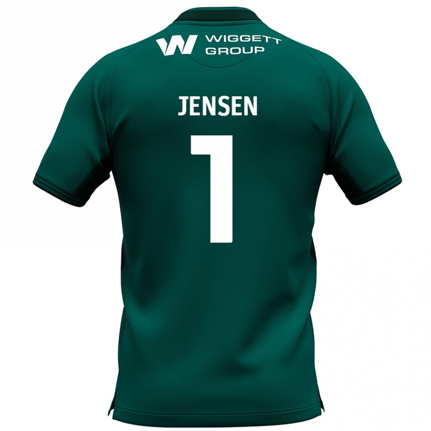 Kids Football Lukas Jensen #1 Green Away Jersey 2024/25 T-Shirt Australia