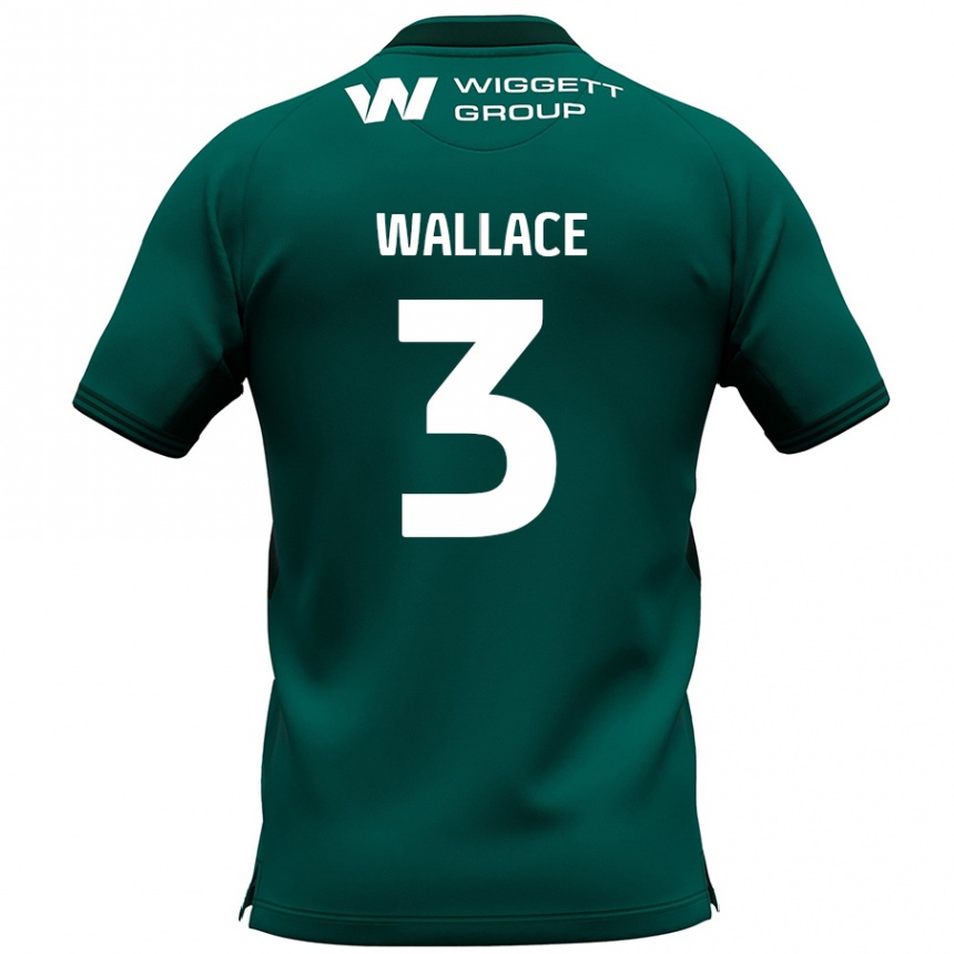 Kids Football Murray Wallace #3 Green Away Jersey 2024/25 T-Shirt Australia