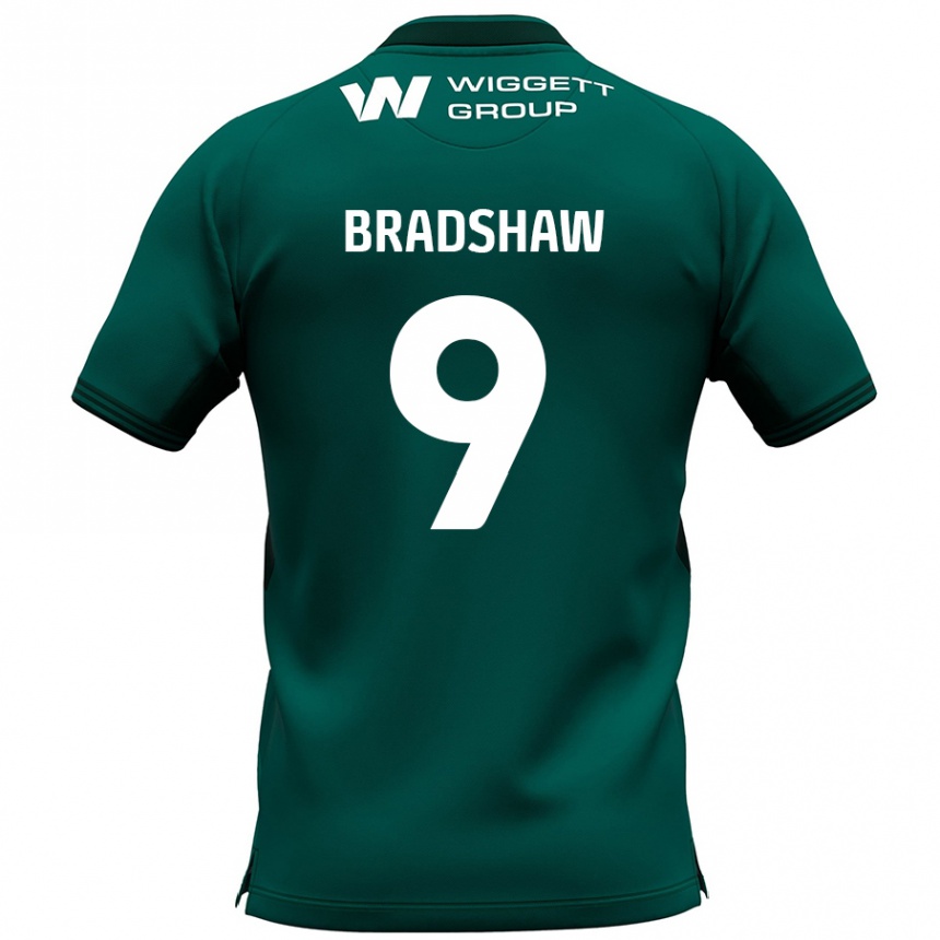 Kids Football Tom Bradshaw #9 Green Away Jersey 2024/25 T-Shirt Australia