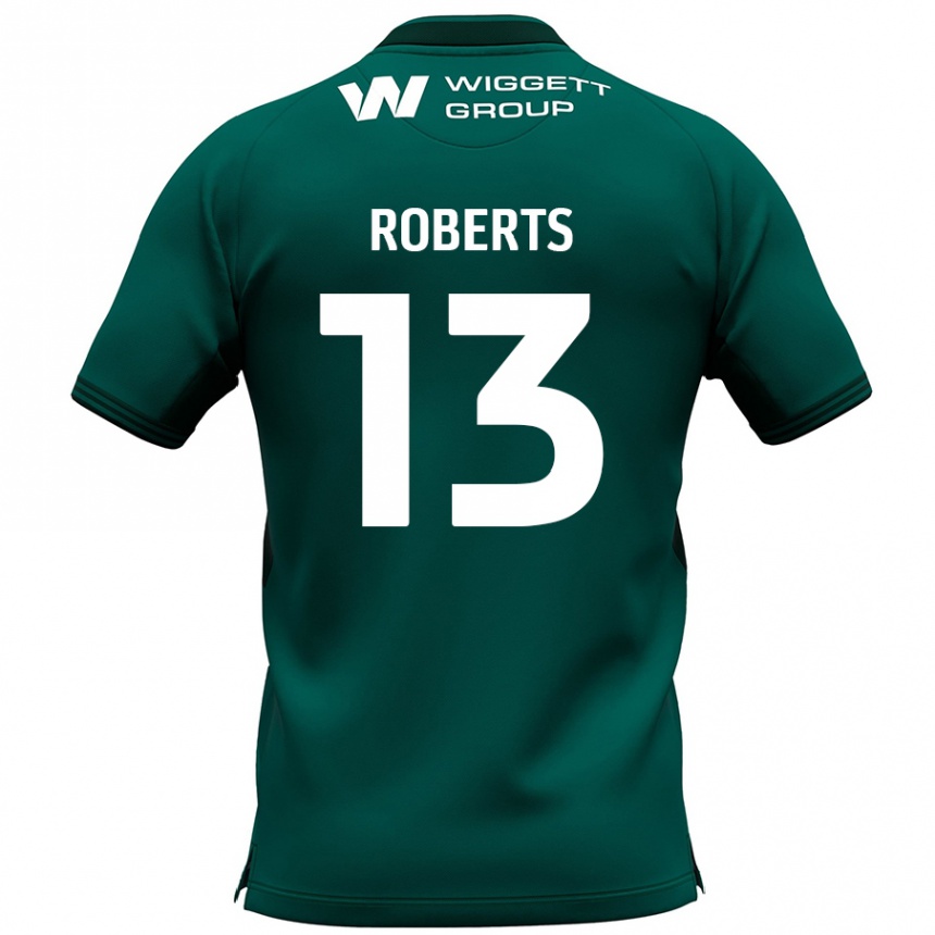 Kids Football Liam Roberts #13 Green Away Jersey 2024/25 T-Shirt Australia