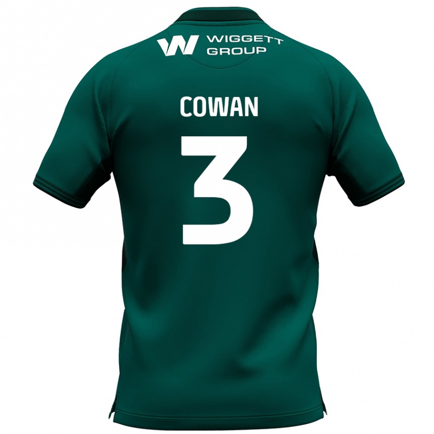 Kids Football Leanne Cowan #3 Green Away Jersey 2024/25 T-Shirt Australia