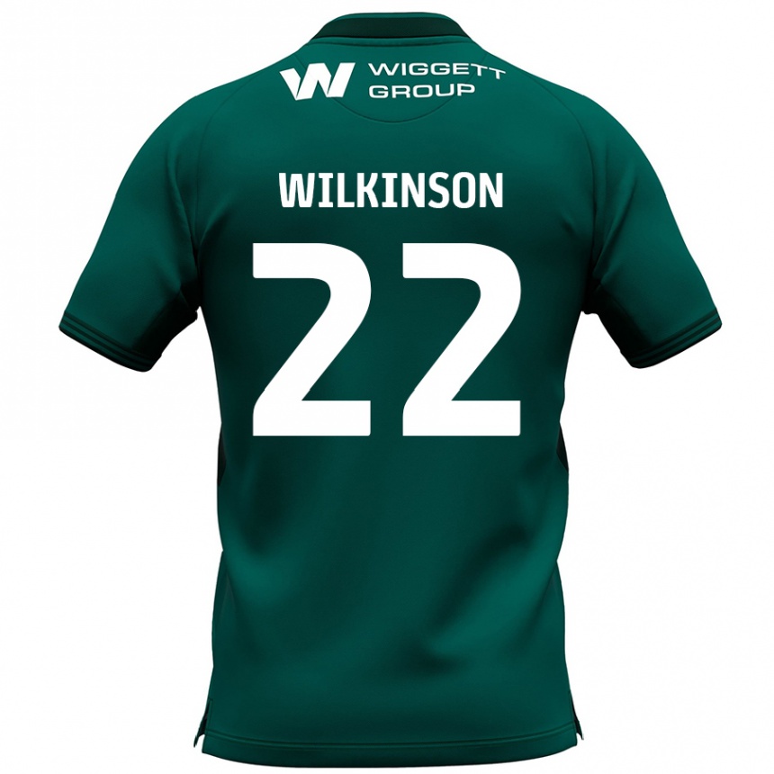 Kids Football Chloe Wilkinson #22 Green Away Jersey 2024/25 T-Shirt Australia