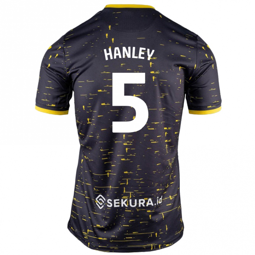 Kids Football Grant Hanley #5 Black Yellow Away Jersey 2024/25 T-Shirt Australia