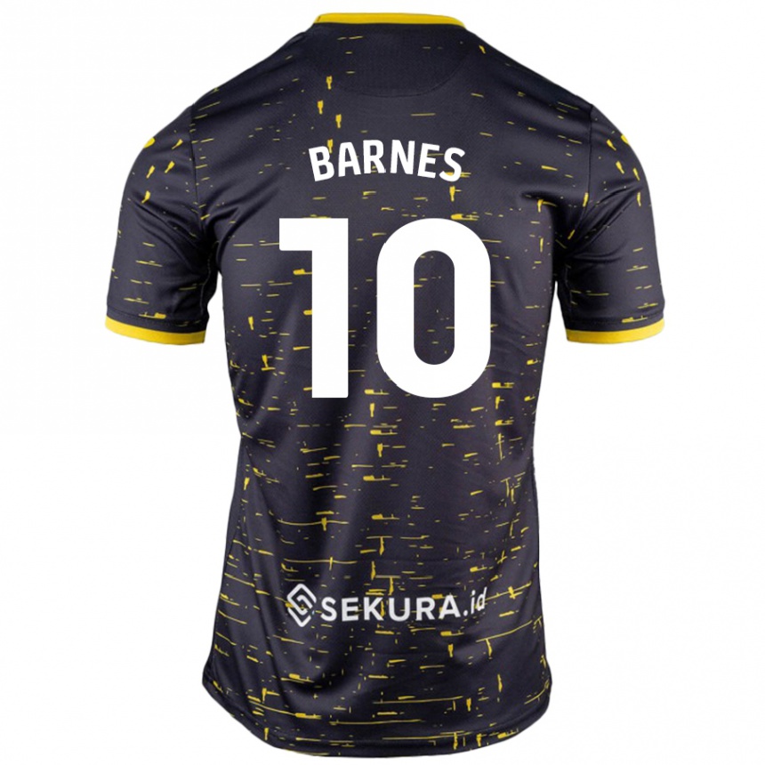 Kids Football Ashley Barnes #10 Black Yellow Away Jersey 2024/25 T-Shirt Australia