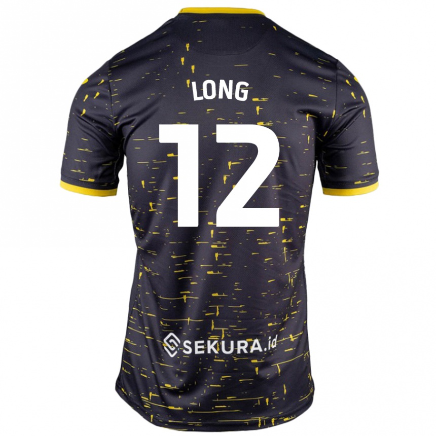 Kids Football George Long #12 Black Yellow Away Jersey 2024/25 T-Shirt Australia