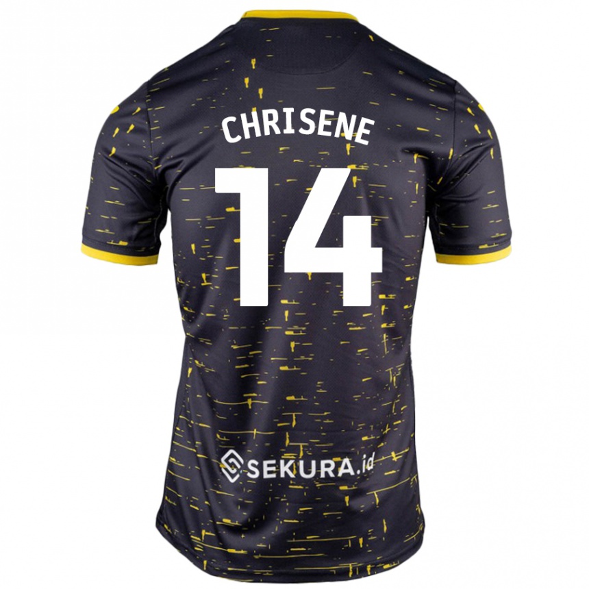 Kids Football Ben Chrisene #14 Black Yellow Away Jersey 2024/25 T-Shirt Australia