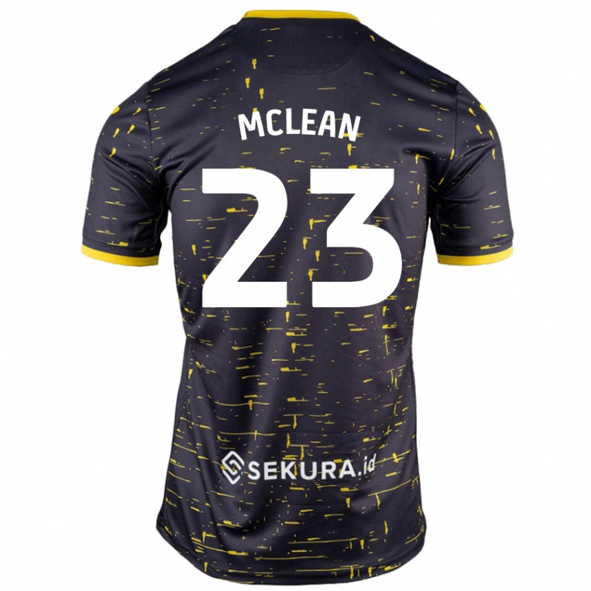 Kids Football Kenny Mclean #23 Black Yellow Away Jersey 2024/25 T-Shirt Australia