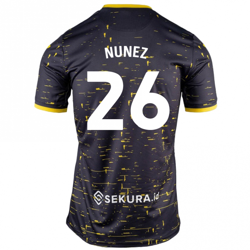 Kids Football Marcelino Núñez #26 Black Yellow Away Jersey 2024/25 T-Shirt Australia