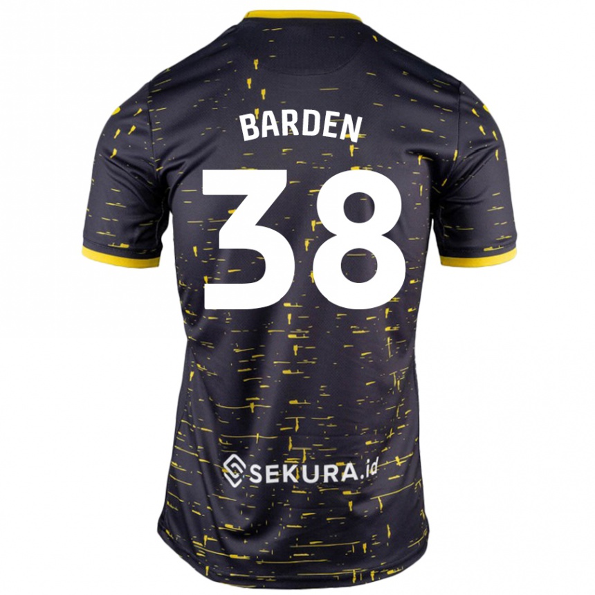 Kids Football Daniel Barden #38 Black Yellow Away Jersey 2024/25 T-Shirt Australia