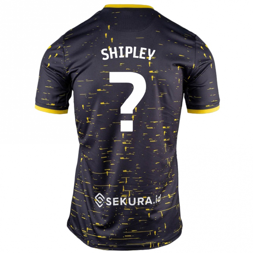 Kids Football Lewis Shipley #0 Black Yellow Away Jersey 2024/25 T-Shirt Australia