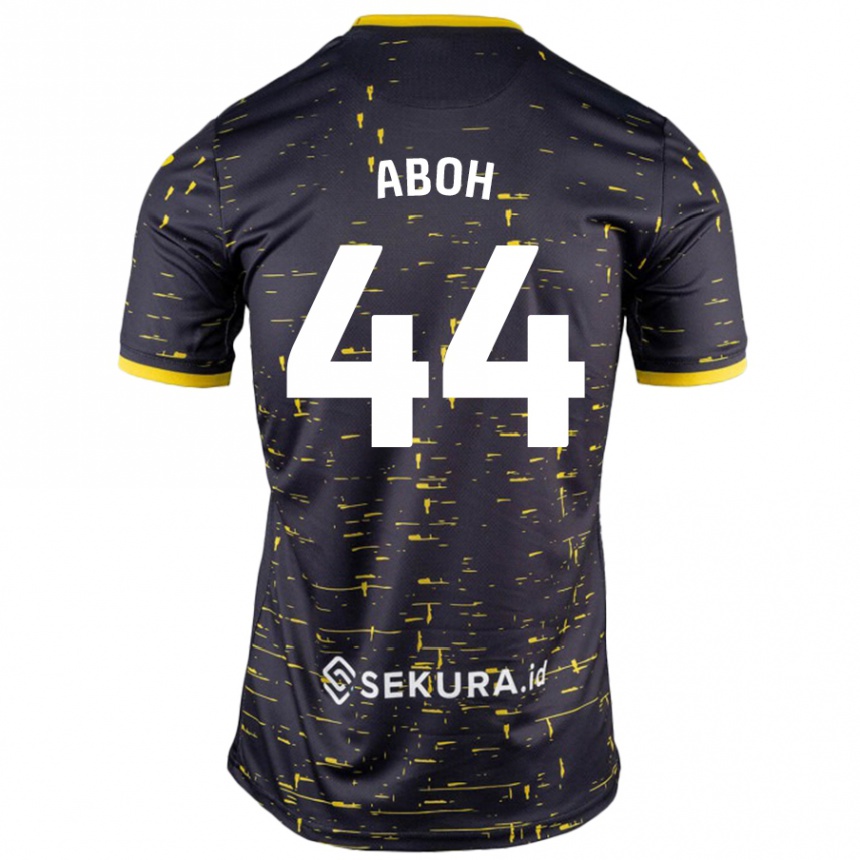 Kids Football Ken Aboh #44 Black Yellow Away Jersey 2024/25 T-Shirt Australia