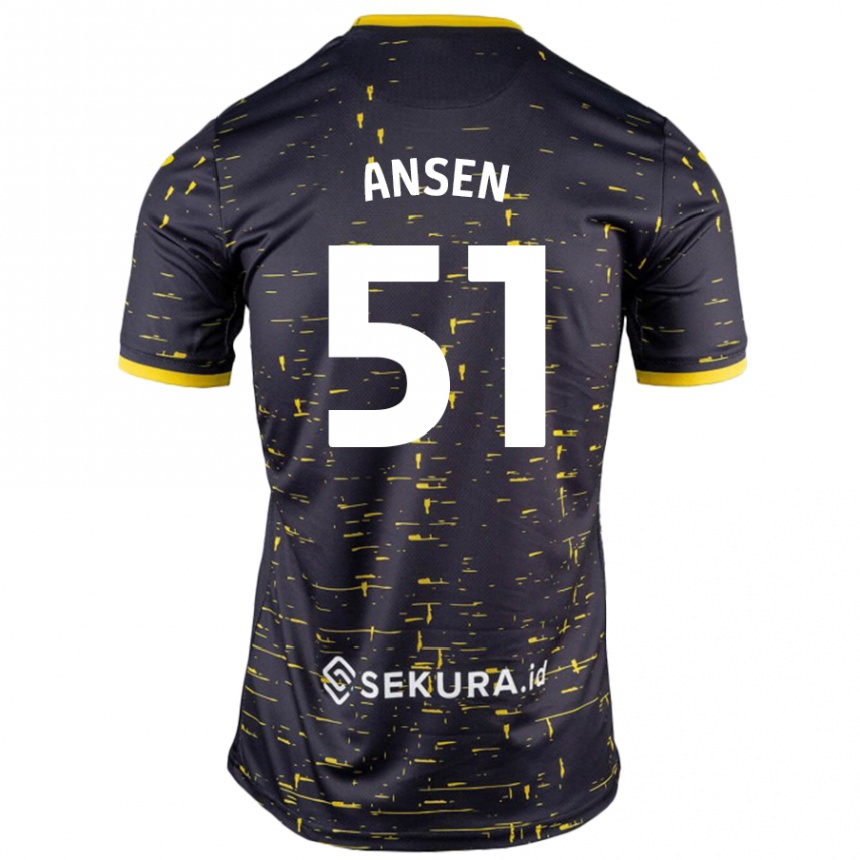 Kids Football Caleb Ansen #51 Black Yellow Away Jersey 2024/25 T-Shirt Australia