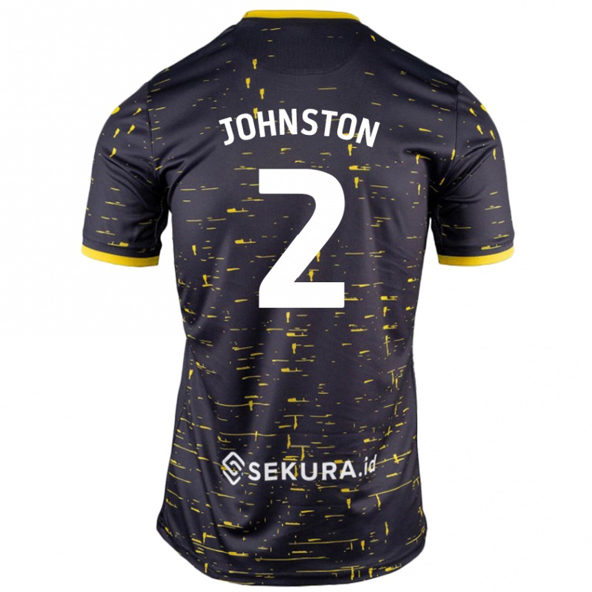 Kids Football Chardonnay Johnston #2 Black Yellow Away Jersey 2024/25 T-Shirt Australia