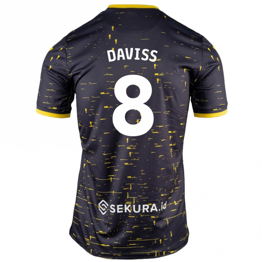 Kids Football Millie Daviss #8 Black Yellow Away Jersey 2024/25 T-Shirt Australia