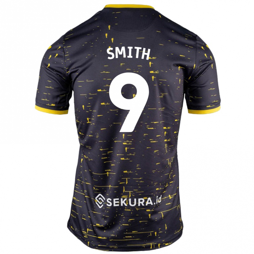 Kids Football Ellie Smith #9 Black Yellow Away Jersey 2024/25 T-Shirt Australia