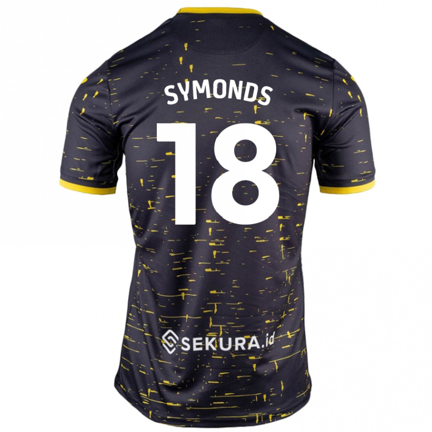 Kids Football Freya Symonds #18 Black Yellow Away Jersey 2024/25 T-Shirt Australia