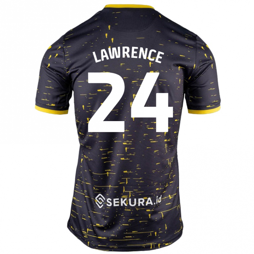 Kids Football Rachel Lawrence #24 Black Yellow Away Jersey 2024/25 T-Shirt Australia