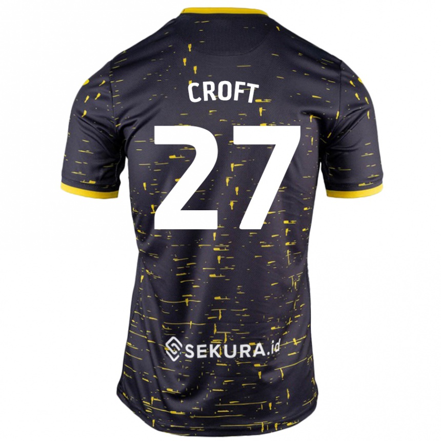 Kids Football Mary Croft #27 Black Yellow Away Jersey 2024/25 T-Shirt Australia