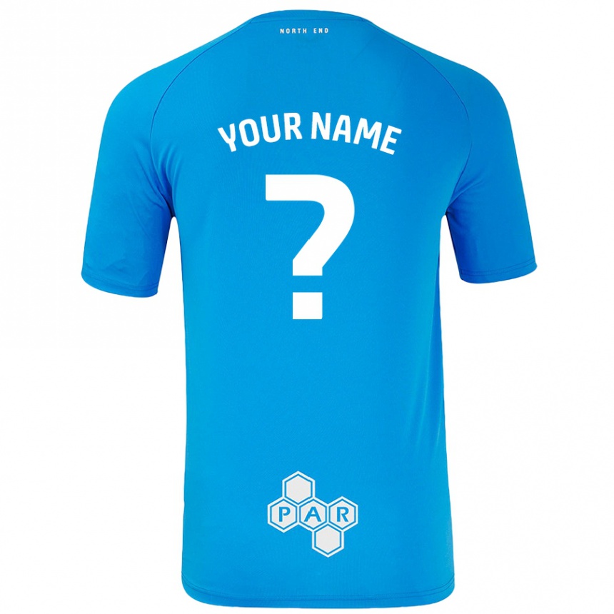 Kids Football Your Name #0 Sky Blue Away Jersey 2024/25 T-Shirt Australia