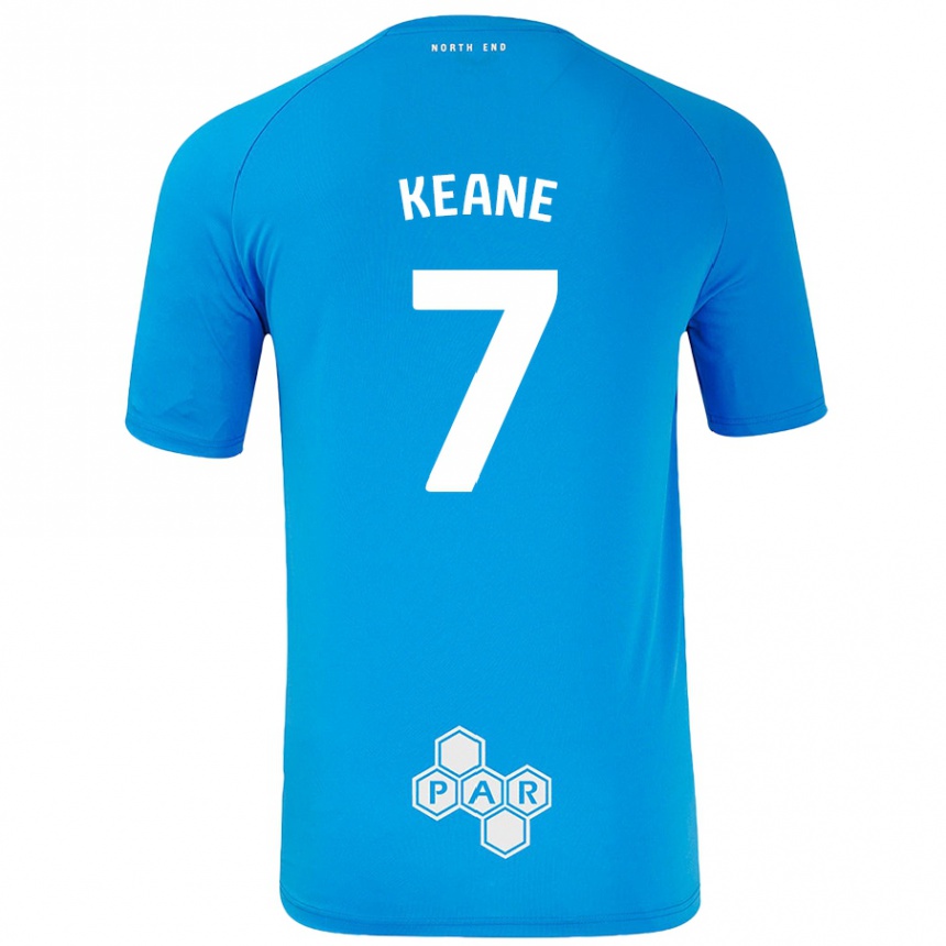 Kids Football Will Keane #7 Sky Blue Away Jersey 2024/25 T-Shirt Australia