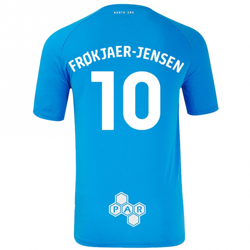 Kids Football Mads Frøkjaer-Jensen #10 Sky Blue Away Jersey 2024/25 T-Shirt Australia