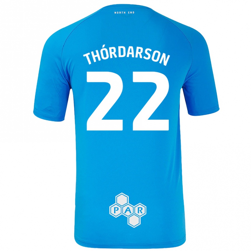 Kids Football Stefán Teitur Thórdarson #22 Sky Blue Away Jersey 2024/25 T-Shirt Australia