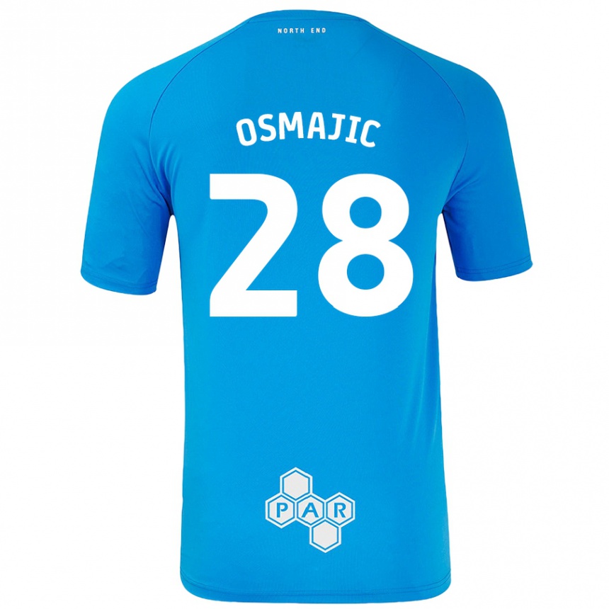 Kids Football Milutin Osmajic #28 Sky Blue Away Jersey 2024/25 T-Shirt Australia