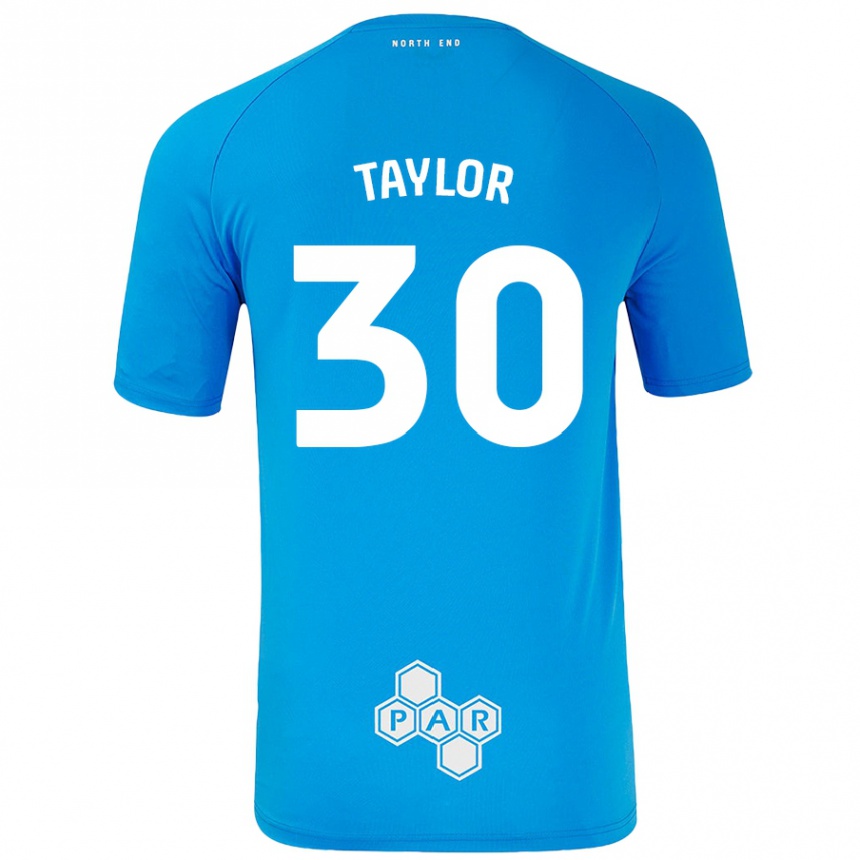 Kids Football Kian Taylor #30 Sky Blue Away Jersey 2024/25 T-Shirt Australia