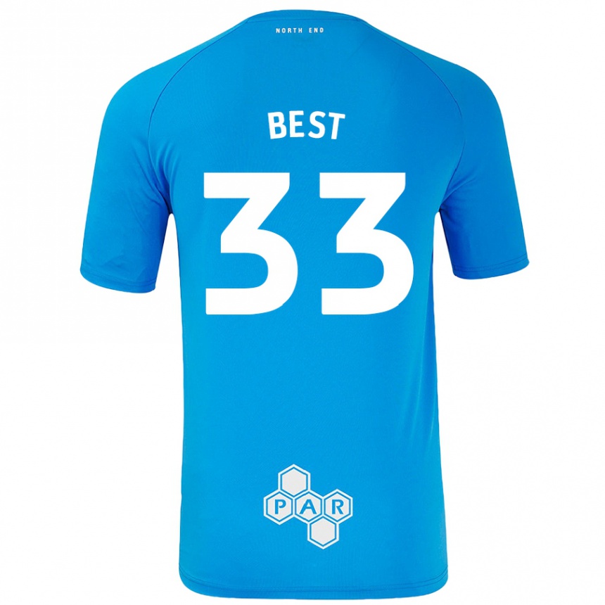 Kids Football Kian Best #33 Sky Blue Away Jersey 2024/25 T-Shirt Australia