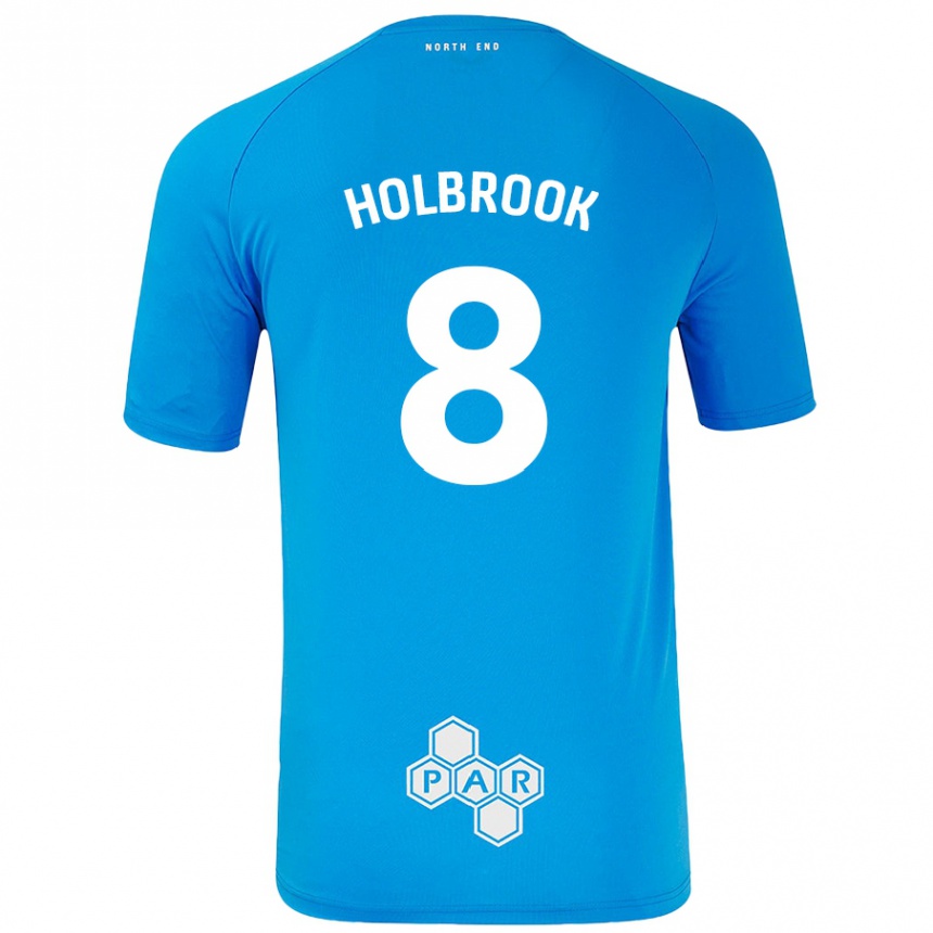 Kids Football Jess Holbrook #8 Sky Blue Away Jersey 2024/25 T-Shirt Australia