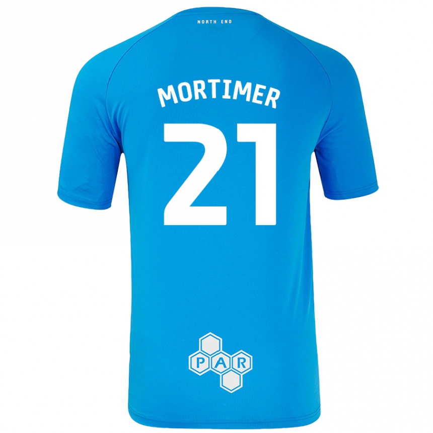 Kids Football Jodie Mortimer #21 Sky Blue Away Jersey 2024/25 T-Shirt Australia