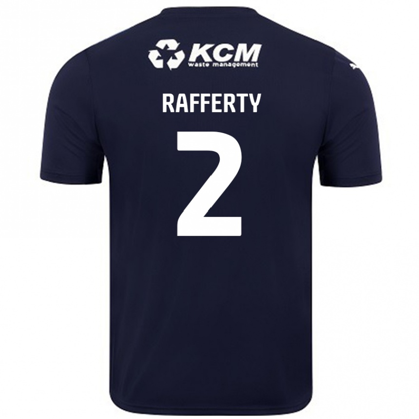 Kids Football Joe Rafferty #2 Navy Blue Away Jersey 2024/25 T-Shirt Australia