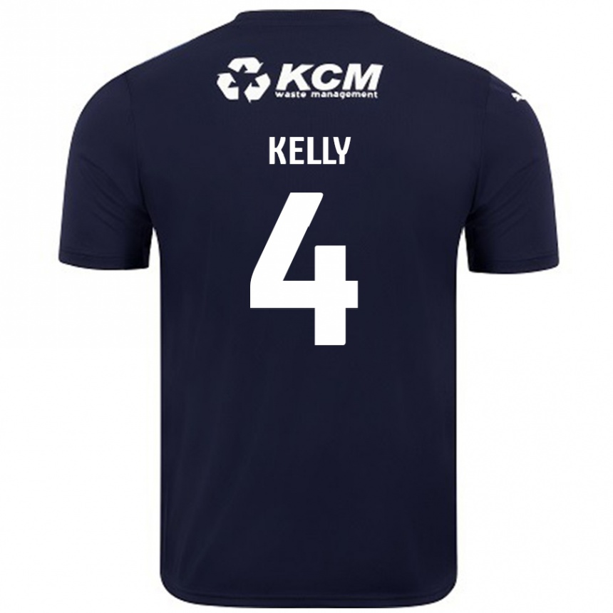 Kids Football Liam Kelly #4 Navy Blue Away Jersey 2024/25 T-Shirt Australia