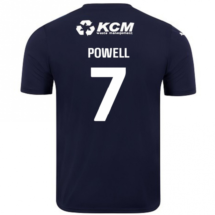 Kids Football Joe Powell #7 Navy Blue Away Jersey 2024/25 T-Shirt Australia