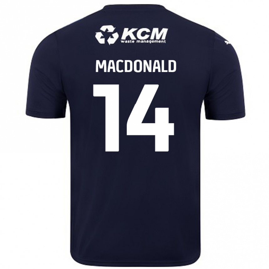 Kids Football Alex Macdonald #14 Navy Blue Away Jersey 2024/25 T-Shirt Australia