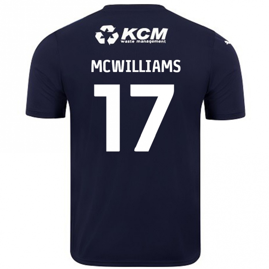 Kids Football Shaun Mcwilliams #17 Navy Blue Away Jersey 2024/25 T-Shirt Australia