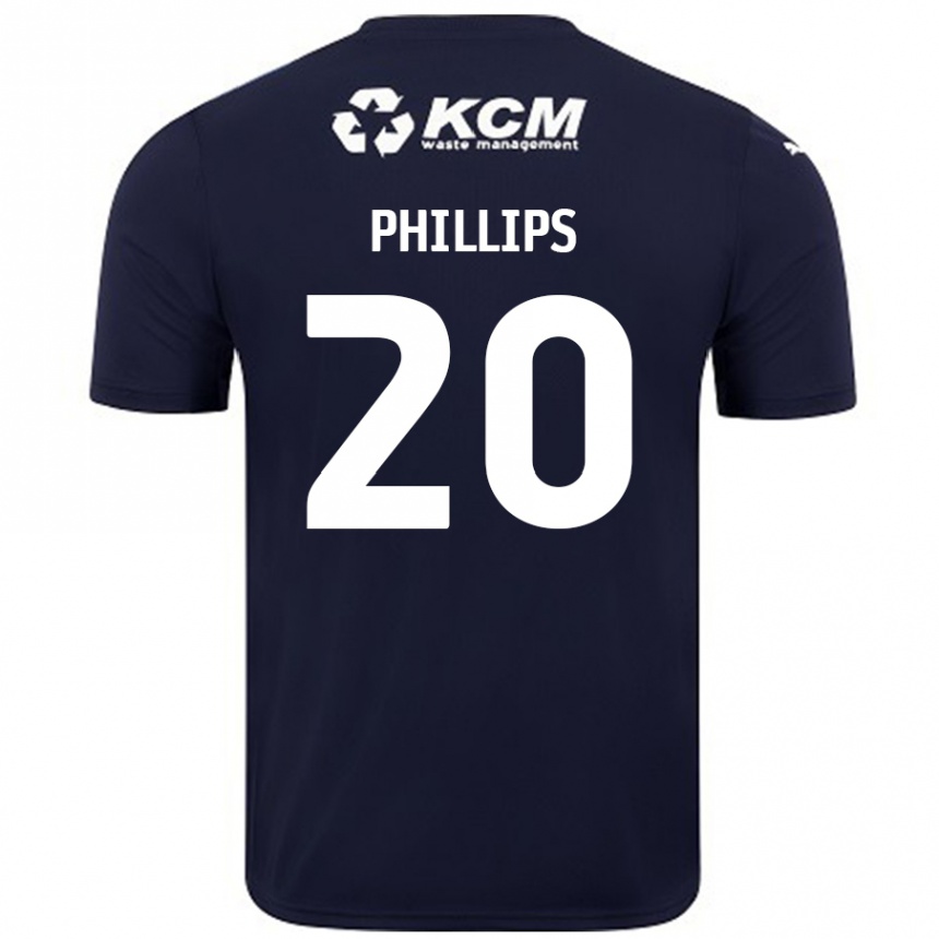 Kids Football Dillon Phillips #20 Navy Blue Away Jersey 2024/25 T-Shirt Australia